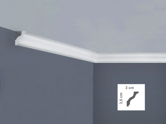 I742 Cornice per soffitto Dimensioni: 3 x 3,5 x 200 cm