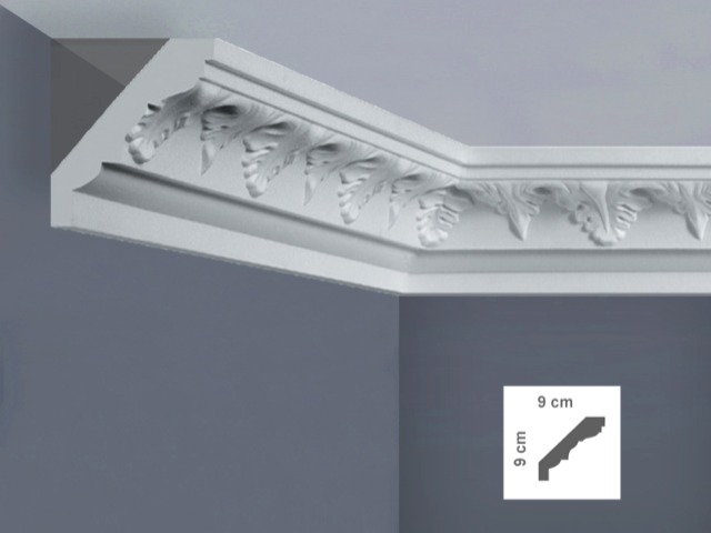  EZ7L Cornice per soffitti Dimensioni: 9 x 9 x 125 cm