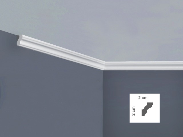  I737 Cornice per soffitto Dimensioni: 2 x 2 x 200 cm