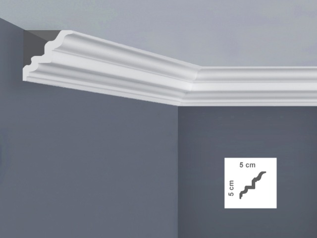  I732 Cornice per soffitto Dimensioni: 5 x 5 x 200 cm