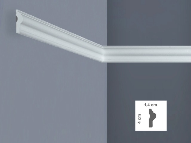  I709 Cornice per pareti e soffitti Dimensioni: 1,4 x 4 x 200 cm