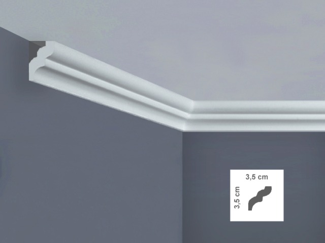  I735 Cornice per soffitto Dimensioni: 3,5 x 3,5 x 200 cm