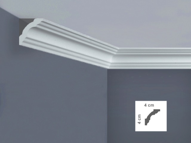  I743 Cornice per soffitto Dimensioni: 4 x 4 x 200 cm