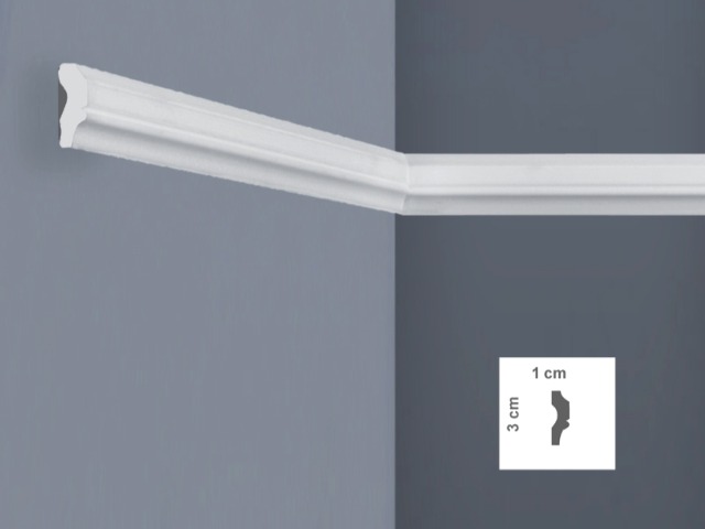  I771 Cornice per pareti e soffitti Dimensioni: 1 x 3 x 200 cm