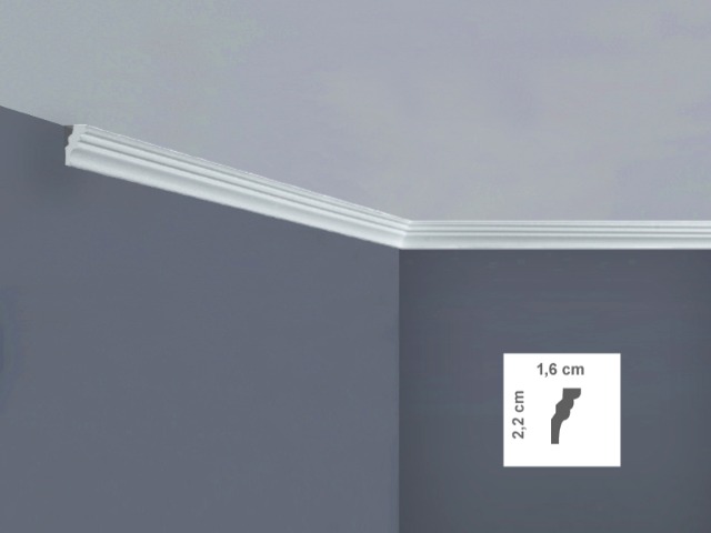  I883 Cornice per soffitto Dimensioni: 1,6 x 2,2 x 200 cm