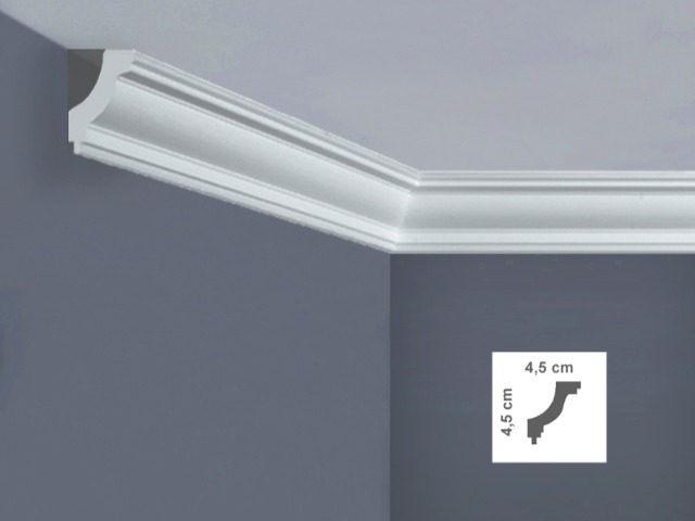 I703 Cornice per soffitto Dimensioni: 4,5 x 4,5 x 200 cm