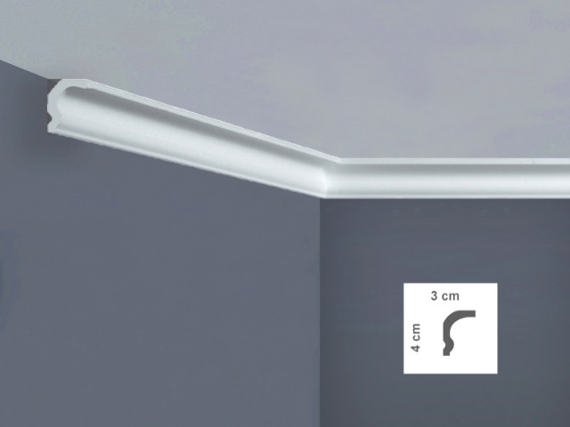  I865 Cornice per soffitto Dimensioni: 3 x 4 x 200 cm