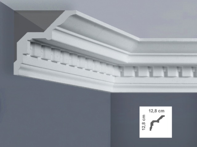 EZ5L Cornice per soffitti Dimensioni: 12,8 x 12,8 x 125 cm
