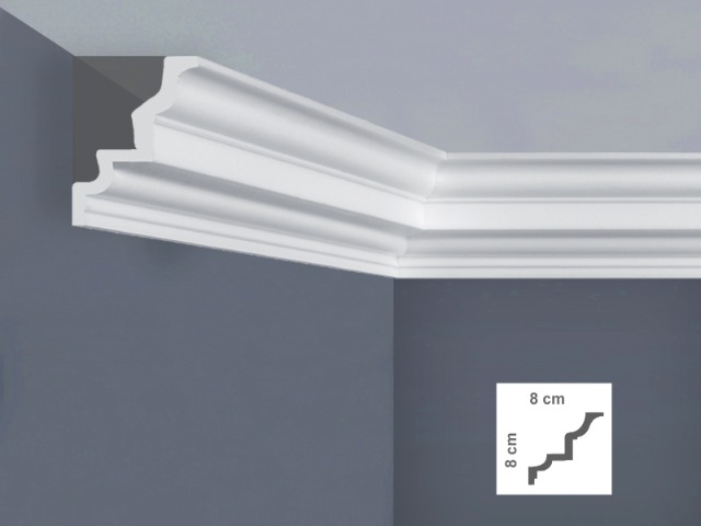  I734 Cornice per soffitto Dimensioni: 8 x 8 x 200 cm