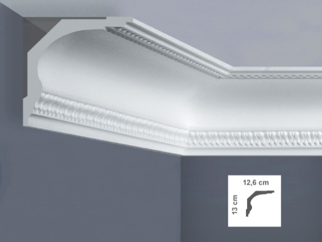  EZ6L Cornice per soffitti Dimensioni: 12,6 x 13 x 125 cm