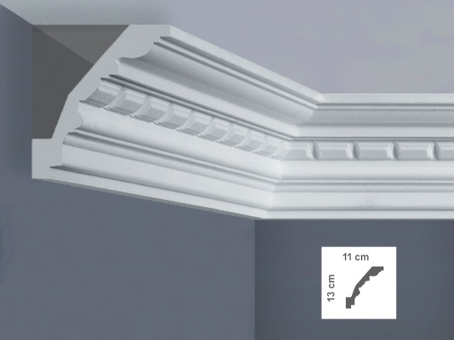  EC5L Cornice per soffitti Dimensioni: 11 x 13 x 125 cm
