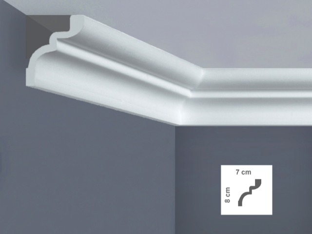  I886 Cornice per soffitto Dimensioni: 7 x 8 x 200 cm