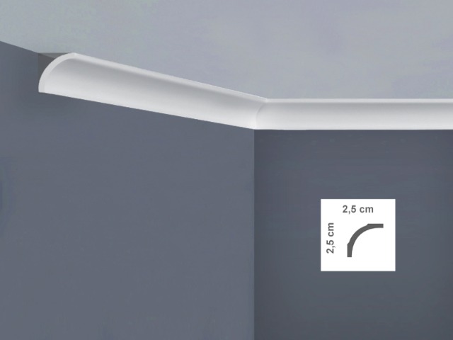 I704 Cornice per soffitto Dimensioni: 2,5 x 2,5 x 200 cm