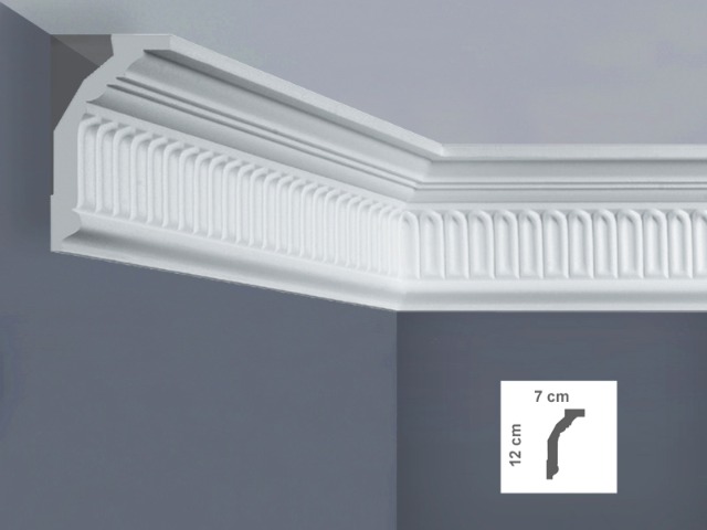  EC1L Cornice soffitti Dimensioni: 7 x 12 x 125 cm