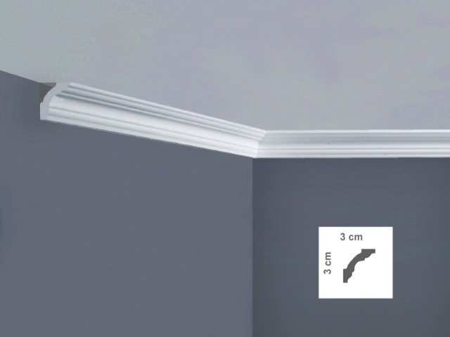  I741 Cornice per soffitto Dimensioni: 3 x 3 x 200 cm
