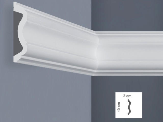  I774 Cornice per pareti e soffitti Dimensioni: 2 x 10 x 200 cm