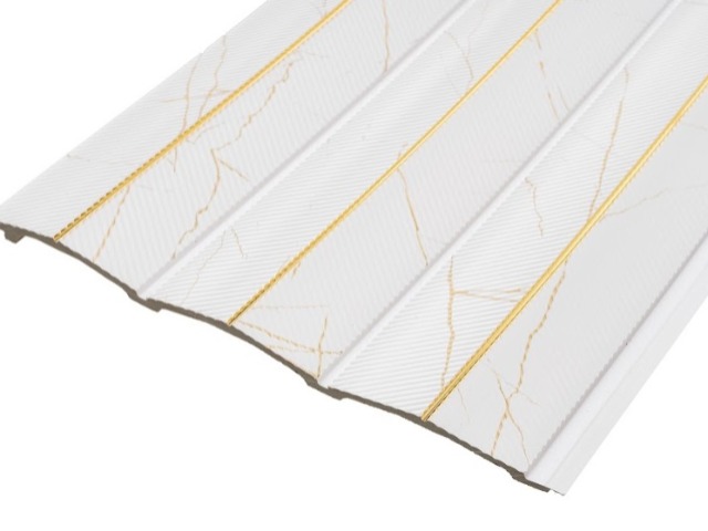 PANNELLO TAKAYAMA POLIS 2650x240 BIANCO E ORO RIGHE DIAGONAL