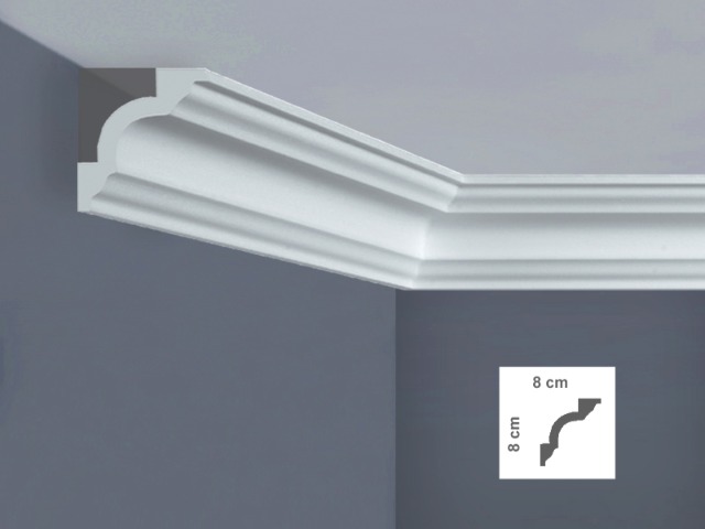  I780 Cornice per soffitto Dimensioni: 8 x 8 x 200 cm