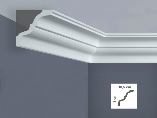  I777 Cornice per soffitto Dimensioni: 10,5 x 9 x 200 cm