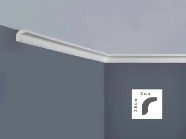  I821 Cornice per soffitto Dimensioni: 2 x 2,5 x 200 cm