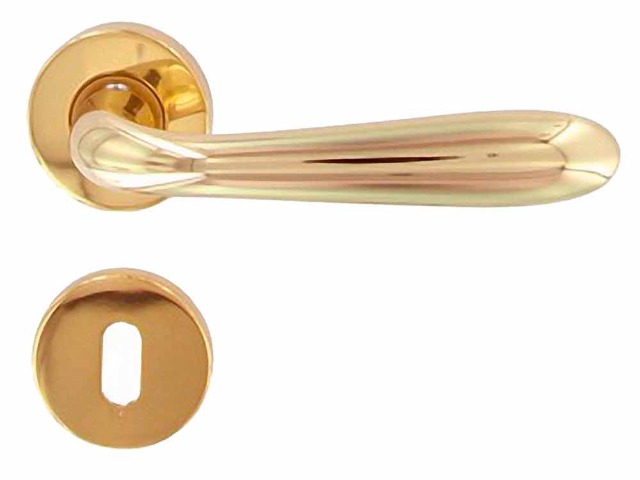 MANIGLIA IN ALLUMINIO SERIE AGNONE ROSETTA 45 ORO