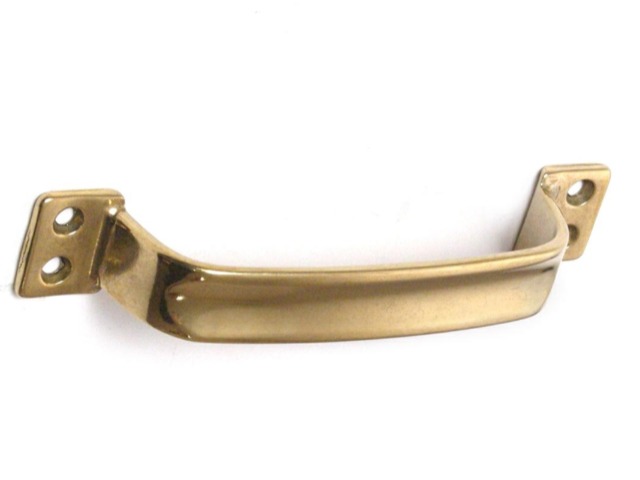 MANIGLIA SCANALATA IN OTTONE 140MM ORO