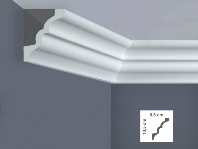 I775 Cornice per soffitto Dimensioni: 10,5 x 9,5 x 200 cm